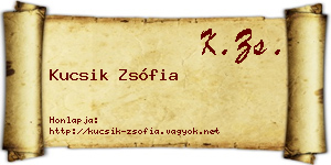 Kucsik Zsófia névjegykártya