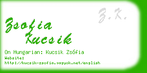 zsofia kucsik business card